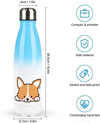 Slatki pas Corgi 17oz Sportska boca s vodom od nehrđajućeg čelika Vakuum Izolirani oblik Cola Reality Sports Flask