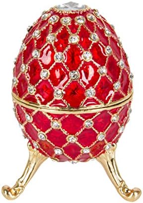 Qifu-Hand obojena emajlirana faberge jaja stil ukrasnog zglobnog nakita Trinket kutija Jedinstveni poklon za dekor doma