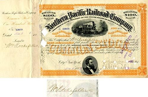 Northern Pacific Railroad Co. izdano i potpisano od strane korisnika. Rockefeller