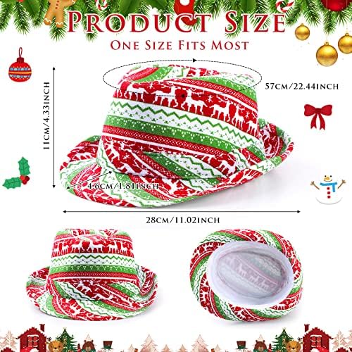 6 PCS Božićni ružni džemper šešir, smiješni božićni praznični crveni i zeleni šešir za odrasle unisex kratke kape