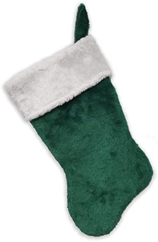 Dizajn tvrdog ruba Izvezena početna božićna čarapa, zelena i bijela pliša, početni m