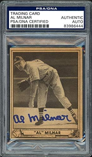 Al Milnar Autografirani 1940. igranje lopte rookie kartice 202 Cleveland Indijanci PSA/DNK 83986444 - Baseball ploča s autogramiranim