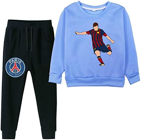 Ateecp Kid Lionel Messi 2 PCS Outfits pullover kapuljača s dugim rukavima