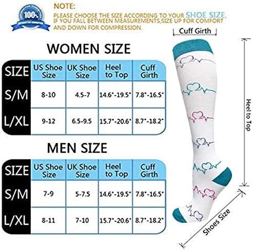 Cheeroyal 6-plijena Kompresije čarape čarapa čarapa 20-30 mmhg čarapa za muškarce žene oporavak trčanje putovanja sestrinstvom zdravlja