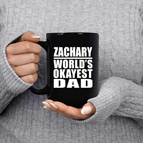 Designsify Zachary World Okest tata, 15oz crna kava keramička čajnica čajnica s ručicom, pokloni za rođendansku obljetnicu božićni