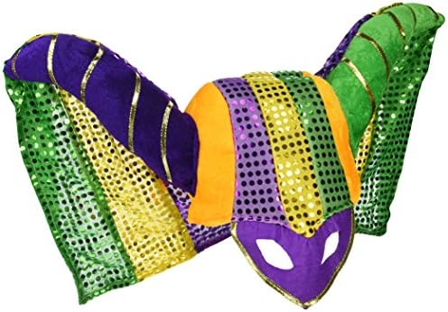 Šešir za Mardi Gras od 60847 u maski s draperijom od šljokica