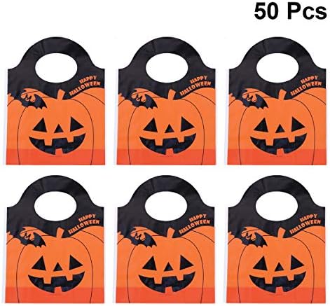 Abaodam 50pcs Halloween prijenosna torba torba za pakiranje torba narančasta bundeva dizajn poklon torba za skladištenje namirnica