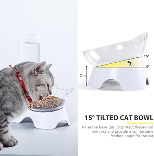 Set zdjela za vodu i hranu za kućne ljubimce, zdjele za hranu i vodu za mačke s automatskom posudom za piće za male ili srednje mačke