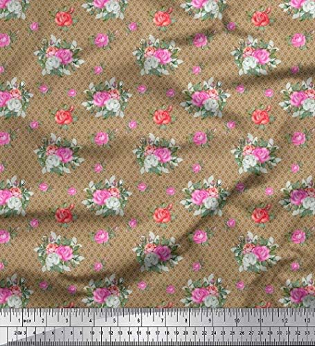 Pamučna Pletena tkanina od pamuka, 58 inča široka Cvjetna Tkanina od lišća i ruža