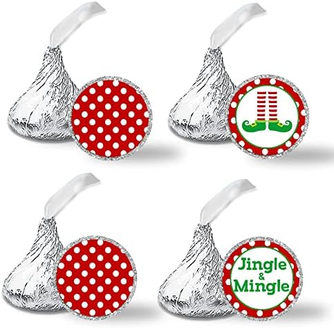 Jingle i Mingle naljepnice naljepnica za božićni odmor, 300 naljepnica za zabavu veličine 0,75 ”za poljupce za čokoladu AmandaCreation,