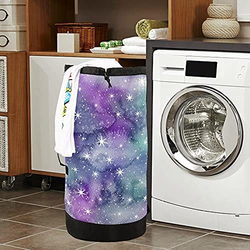 Akvarelna Galaktička torba za pranje rublja, ruksak za pranje rublja za teške uvjete rada s naramenicama i ručkama, putna torba za