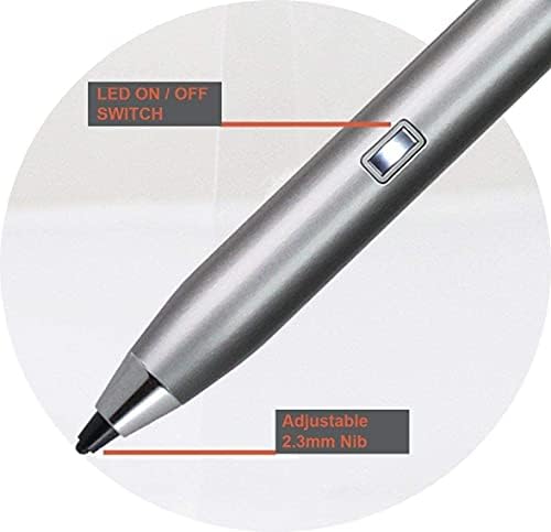 Broonel Silver Fine Point Digital Active Stylus olovka - Kompatibilno s Asus Zenbook Pro 15 OLED 15,6