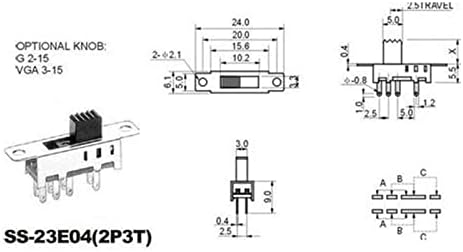 Micro Switch 1PCS SS23E04 Dvostruki prekidač za prebacivanje 8 PINS 3 datoteke 2p3t dp3t ručka visoka 5 mm mali kliznu sklopku
