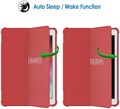 Slučaj JetEch za iPad 9,7-inčni, dvostruki stalak sa stražnjim poklopcem otpornim na udarce, automatsko buđenje/spavanje, crveno