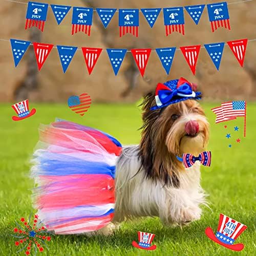 4. srpnja kućni ljubimci Patriotska kostim podesivi pas hat bandanas mreža tutu suknja američka zastava štene Bibs šal mačji ovratnik
