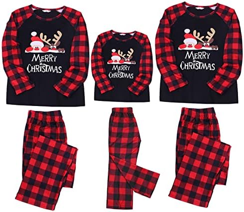 Božićna karirana tiskana dnevna odjeća božićna obitelj koja odgovara pidžami dugi rukav kod kuće odjeće za spavanje odgovarajućih pidžama
