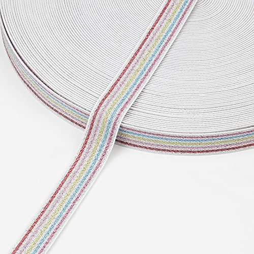 Elastična traka od 2,5 cm, šarene sjajne elastične trake širine 25 mm za traku za glavu, izdržljive hlače, pojas za suknju, pribor