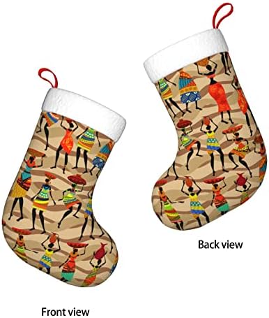 Augesterno božićne čarape Afričke žene smeđe pruge dvostrani kamin viseće čarape