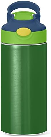 Moudou Green Solid Color Kids boca s vodom od 12 oz, dvostruki zid vakuuma izoliranog termosa od nehrđajućeg čelika za dječake, djevojčice,