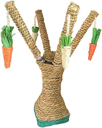 Hamiledyi kućni ljubimac zeko zabavno drvo zec žvakati igračka rattan trava ogrebotina penjačka stablo igra igračka mrkvica za malu