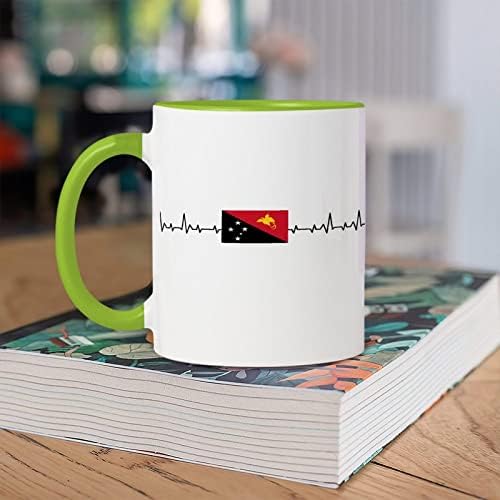 Yelolyio Papua Nova gvineja čajne šalice Papua Nova Gvineja zastava otkucaja srca keramičke šalice za kavu čaše čaj čajevi prilagođena