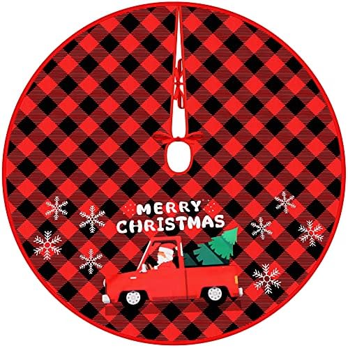 36 -inčna suknja božićnog drvca Crvena i crna suknja, bivola karirana božićna mat kamiona božićno drvce suknja za seosku kuću rustikalni