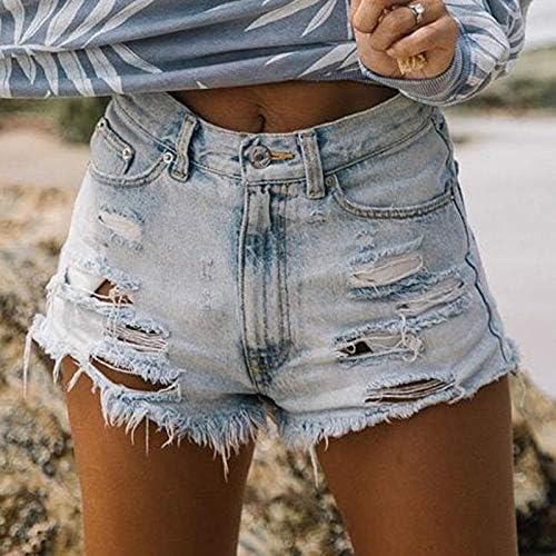 Ženske jeanske kratke hlače srednje duljine dužine rastezane pobune Bermude kratke hlače zip up vintage traper jean kratke hlače s