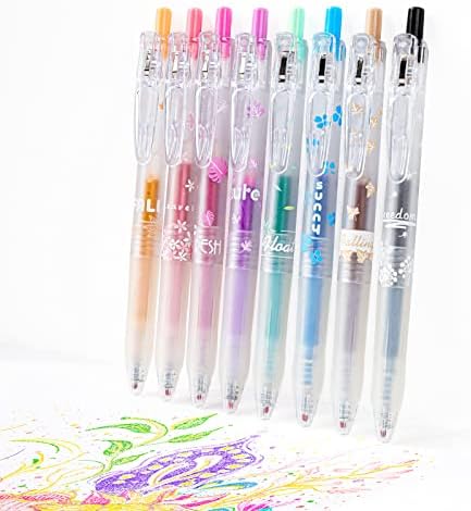 Hanku 8 olovke za uvlačenje u boji Šareno sjajni gel olovka set japanskog stila 0,7 mm estetske olovke za pripisnice za pripisnike