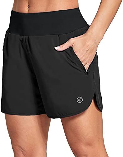 Chinfun trčanje kratkih hlača za žene 7 centimetara Brzi suho prozračni trening Atletic Gym Sports Sports Shorts sa džepovima s patentnim