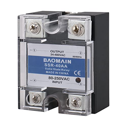 Baomain SSR-40AA 40A AC to AC pokriven relej modula čvrstog stanja 80-250V AC 24-480V AC