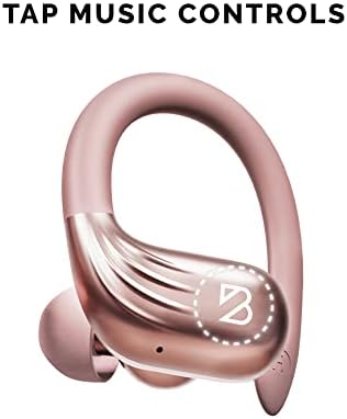 Runner 60 bežična ruža zlata za uši za trčanje, slušalice za vježbu za žene, ružičaste Bluetooth slušalice, preko ušnih kuka, 80-satna