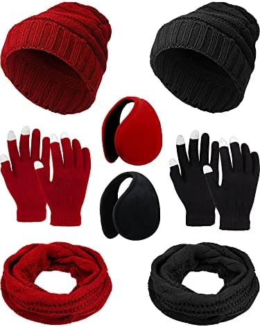8 komada zima topli pleteni setovi pleteni šešir zaslonske rukavice zaslona pleteni šal i zimske naušice za muškarce ili žene