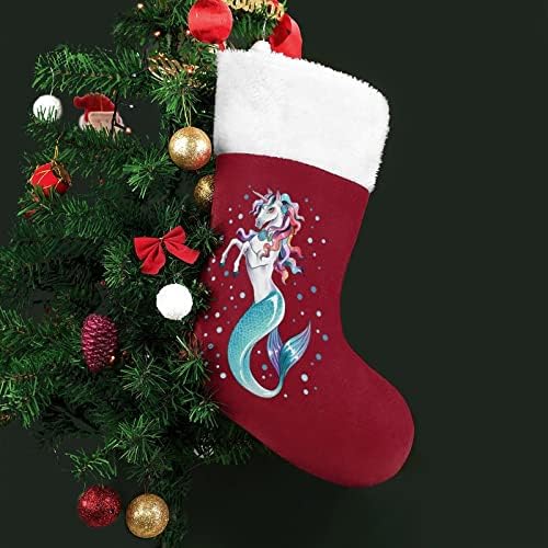 Unicorn konj sirena personalizirana božićna čarapa Obiteljska zabava Obiteljski kamin Obiteljski ukrasi