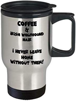 Irski vuk za putničke šalice - smiješna i slatka šalica kave za čaj - savršena za putovanja i poklone
