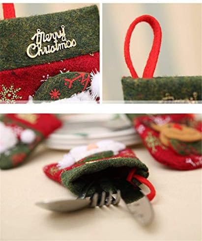 Balepha Mini Male božićne čarape za poklon set za bombone vilice i noža od 4 različita likova ukras drveća