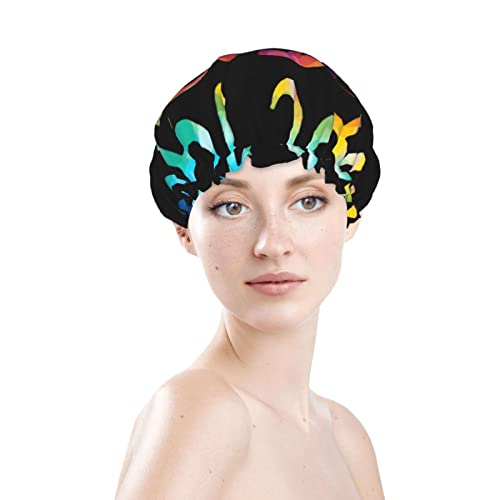 Žene za višekratnu upotrebu rastezanja kapu za kosu pi Pi pi matematički dvostruki slojevi vodootporni poklopac za tuširanje