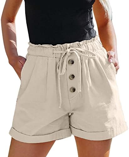 Ženske udobne kratke kratke hlače ljetne kratke hlače s velikim strukom, cvjetni otisak meke rastezljive mršave kratke hlače s džepom