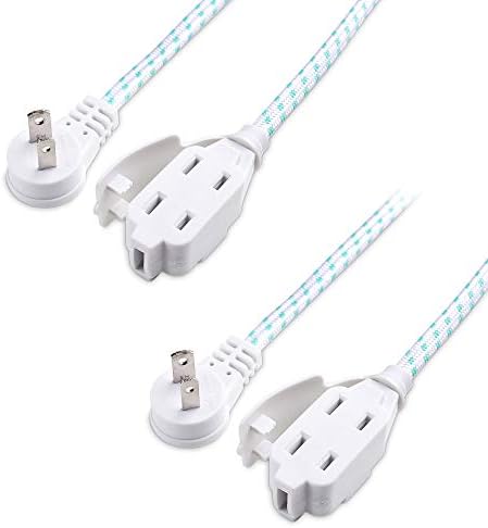 Kabel je važan za 2 Pack Premium Pleted 3 Outlet Flat Extension kabel 2 zupčanik 6 ft s utikačem s niskim profilom