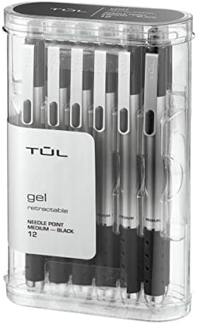 Tul GL1 gel olovka za uvlačenje igle igle Srednje 0,7 mm, crni 12pk