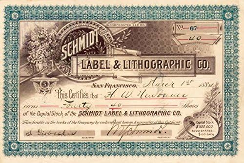 Schmidt Label and Lithographic Co. - Potvrda o skladištu