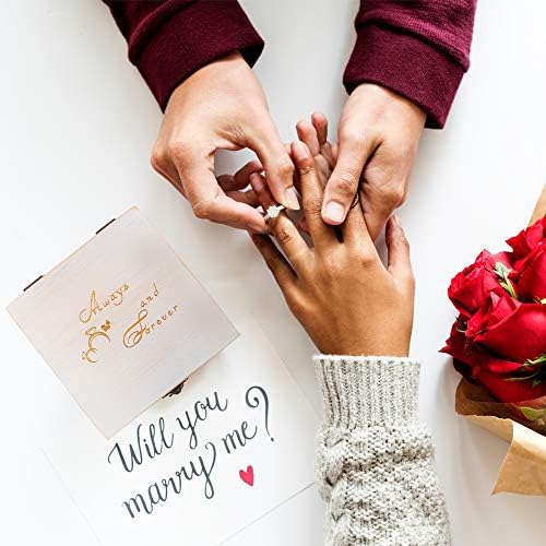 Kutija za prstenje ugravirana uvijek i zauvijek - Futrola za prijedlog za brak za vjenčanje s neobičnim dizajnom i vintage kombinacijom-izvrstan