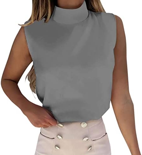 Tank bluze ženske ležerne solidne boje kornjača bez rukava bez rukava