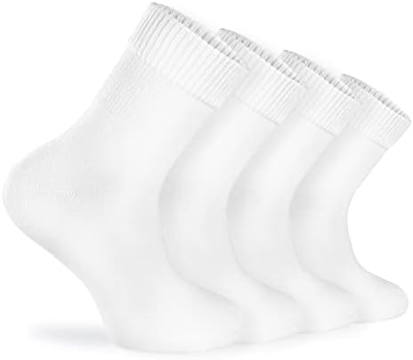 Dijabetičke čarape od bambusa - 4 para, dijabetičke čarape gležnja, meke, široke, rastezljive, bešavne nožne prste, idealne za natečene