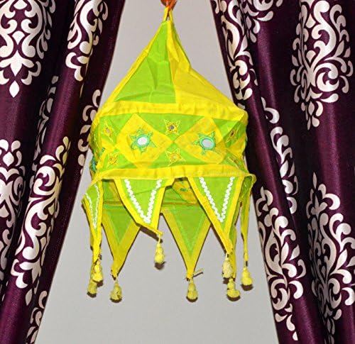 Prekrasne tradicionalne indijske viseće svjetiljke i nijanse vezenje i ogledalo radno uređenje kuće Umjetnost 1 sloja svjetiljka