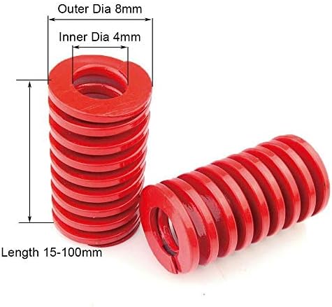 Hardverski proljetni tlak opruga crveni srednji opterećenje kompresija opruža opruga kalup opruga vanjski promjer 10 mm unutarnji promjer
