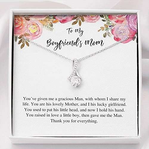 Dečki mama ogrlica s karticom poruke, poklon za rođendan nakita, dečko mama poklon personalizirana, prilagođena ogrlica za žene, 14k