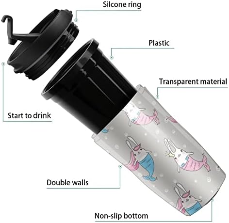 Magic Slatki zečevi sirena boca s vodom s poklopcem za višekratnu upotrebu plastične šalice za kavu s dvostrukim zidom vakuum za čaj
