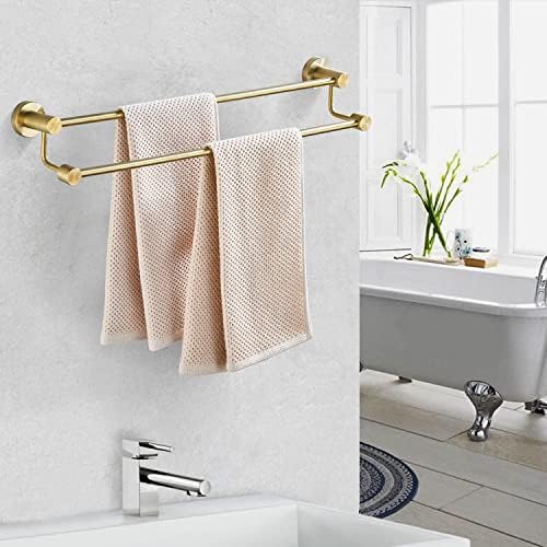 Bathsir Zlatni ručnik stalak za toaletni papir držač ručnika prsten, brušeni zlatni hardver za kupaonicu 24 inča dvostruke ručnike
