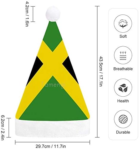 Božićni šešir Djeda Božićnjaka, Božićni blagdanski šešir s zastavom Jamajke za odrasle, udobni Uniseks Božićni Šeširi za novogodišnju