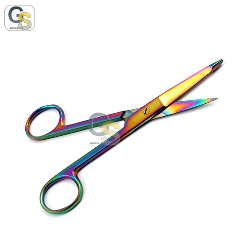 Set od 5 multitanium boja Rainbow Knowles Bandge Scissors 5 1/2 Ravni nehrđajući čelik by G.S internetska trgovina